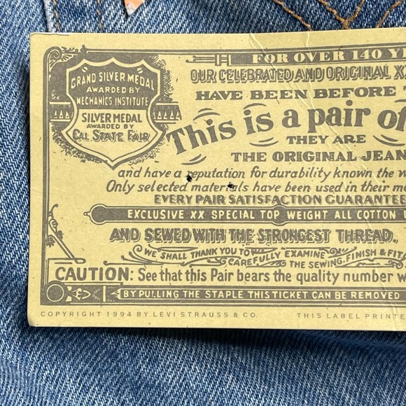 SOLD Levi's 501 VTG 1994 36X30 - Picture 4 of 4